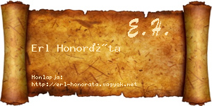 Erl Honoráta névjegykártya